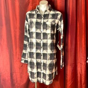 NWT Vans flannel button down shirt dress